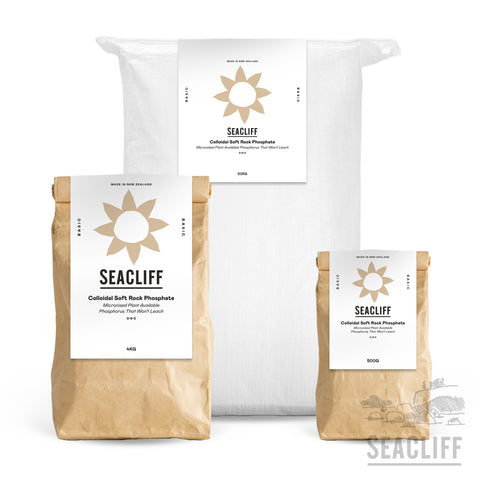 Calphos (Colloidal Soft Rock Phosphate) - Seacliff Organics Living Soil Amendments New Zealand